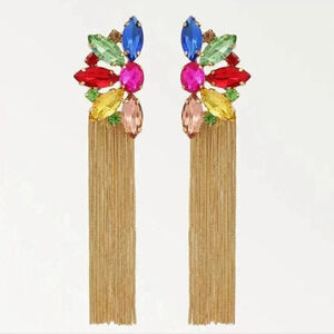Fashion Earrings Multi Color Rhinestone Dangle Earrings